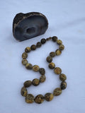 Natural green amber necklace