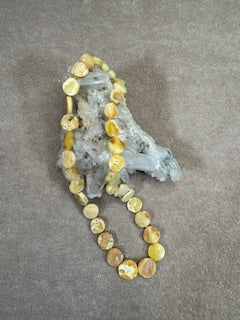 Yellow Disc Amber Necklace