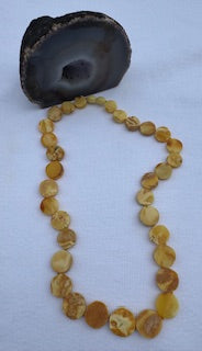 Yellow Disc Amber Necklace