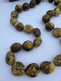 Natural green amber necklace
