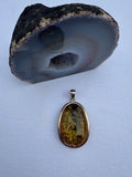 Green amber pendant