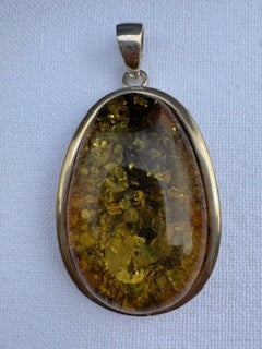 Green amber pendant