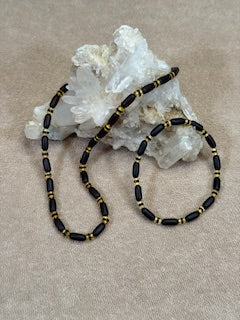 Men's natural amber necklace and bracelet
